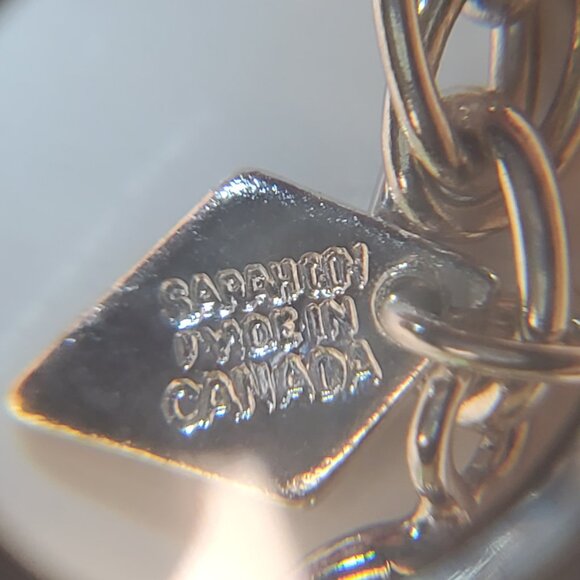 Silver-Tone Dress Necklace with Red Barrel Beads Sarah Coventry, Made in Canada - Picture 9 of 9